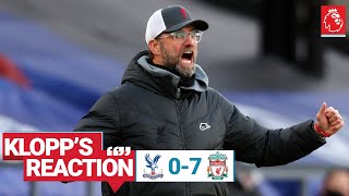 Jürgen Klopp’s verdict as ruthless Reds put seven past Palace