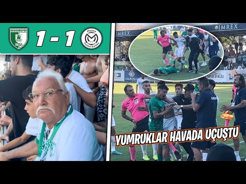 BODRUMSPOR MANİSASPOR MAÇINDA KAVGA ÇIKTI MÜMTAZREİS SİNİRLENDİ BODRUMSPOR 1-1 MANİSASPOR FK