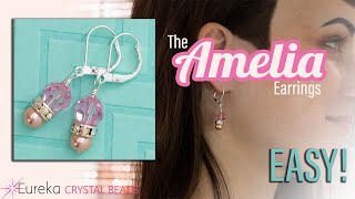 How to make stacked earrings with Swarovski crystal beads and pearls