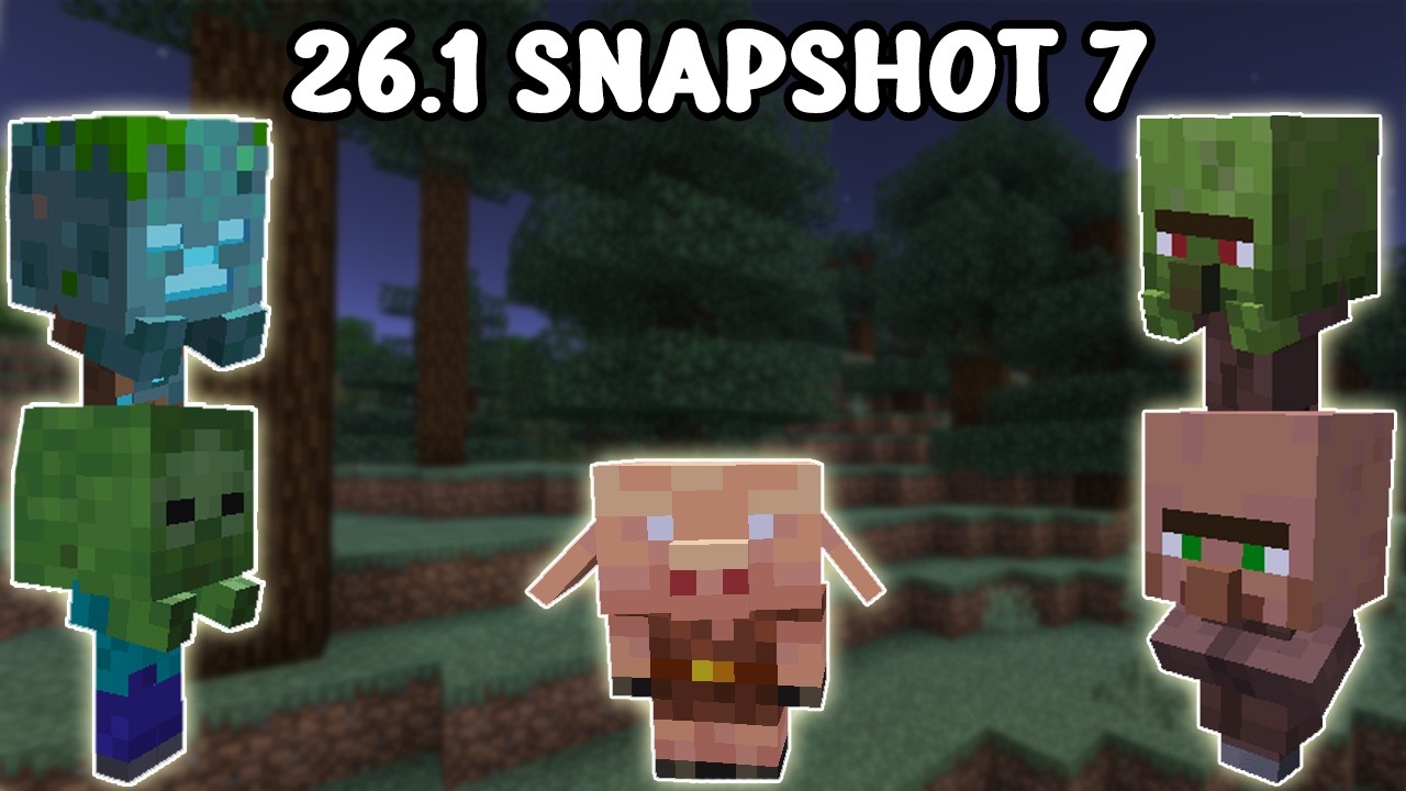 Minecraft 26.1 Snapshot 7 | Маленькие жители, зомби, пиглины и многое другое!!