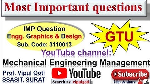 GTU imp questions|engineering drawing|3110013|engineering graphics and design