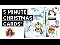 🔴Adorable Christmas Cards to Make in 5 Minutes Using One Card Layout