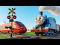 【踏切アニメ】あぶない電車 5 TRAIN Thomas Climping Pynamid 2025 | Railroad Crossing Animation #train #1