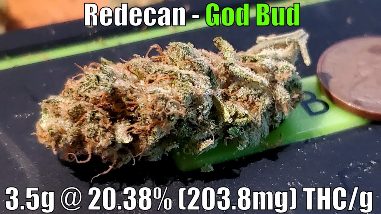 Redecan - God Bud Unboxing Review - 3.5g @ 20.38% (203.8mg) THC/g (+Extreme Closeups)