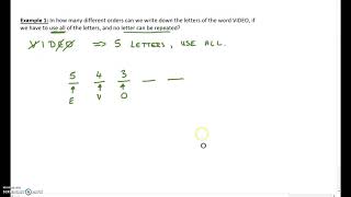 Permutations by Slots, Example 1