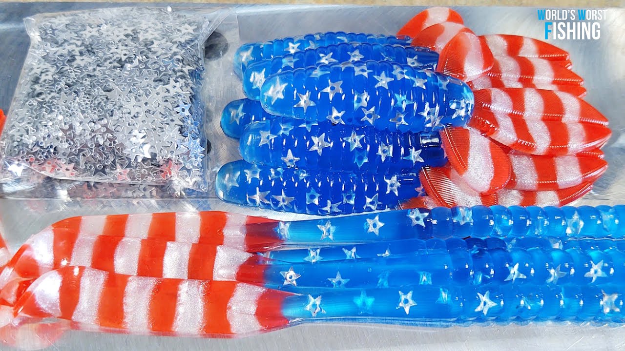 Making AMERICAN FLAG Soft Plastic Baits!! Pour & Catch Making AMERICAN FLAG Soft Plastic Baits!! Pour & Catch