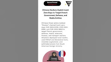 Chinese Hackers Exploit Ivanti Zero-Days to Target French Government, Defense, and Media Entities
