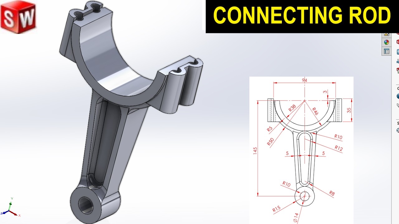 Solidworks Rod SolidWorks SolidWorks Connecting Rod Design | Step-by-Step Tutorial #18 ...
