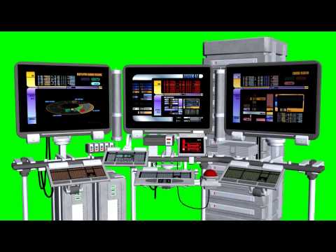 Security Monitor Station - Green Screen A - free use