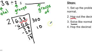 Dividing a Decimal by a Whole Number with the Partial Quotient Method