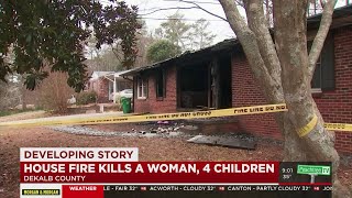 Massive house fire kills woman and her 4 children in DeKalb County