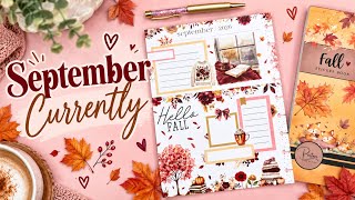 PLAN WITH ME | COZY FALL SEPTEMBER CURRENTY PAGE | HAPPY PLANNER
