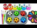 Satisfying Video l DIY How to make Rainbow Slime Candy with Soccer Balls Cutting ASMR #64