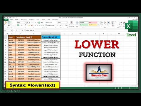 Use of Lower function in Excel | हिंदी Excel Text Formula