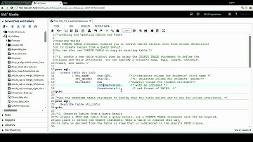 SAS  Programming Advanced Certification Prep Course: Proc SQL: CREATE TABLE Statement