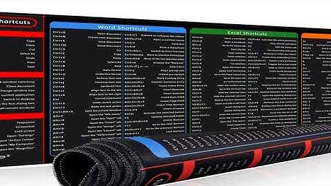 EXCO Office Shortcuts Mouse Pad Large Extended Excel Powerpoint Word Software Gaming Desk Keyboard M