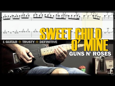 Sweet Child O Mine | Guitar Cover Tab | Guitar Solo Lesson | Backing Track W Vocal Guns N' Roses