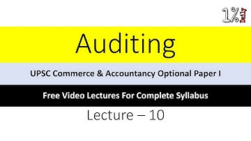 Auditing - Lecture 10 | Investigation and Auditing | UPSC Commerce Optional Paper 1 @DailywithRishika