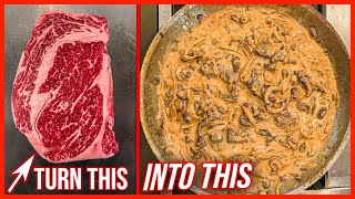 Classic Beef Stroganoff Recipe | Ribeye Beef Stroganoff