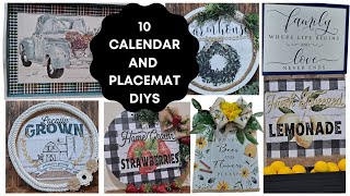 10  Dollar Tree Placemat and Calendar page DIY's / EASY and INEXPENSIVE.