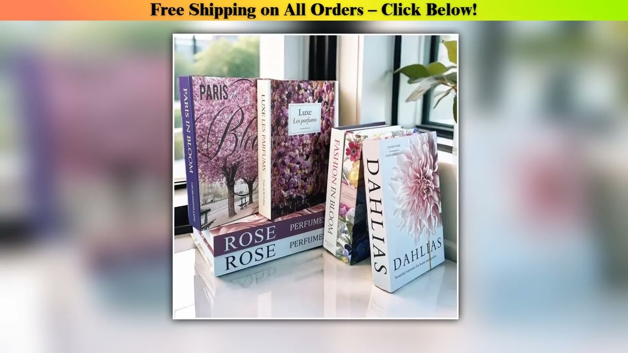 Pink Home Decor Fake Book Storage Box Luxury Perfume Morris Flowers Paris Tower Decorative Coffee