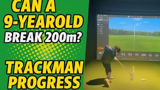 Can a 9 Year Old Break His Record 200m? TrackMan Long Drive Progress!