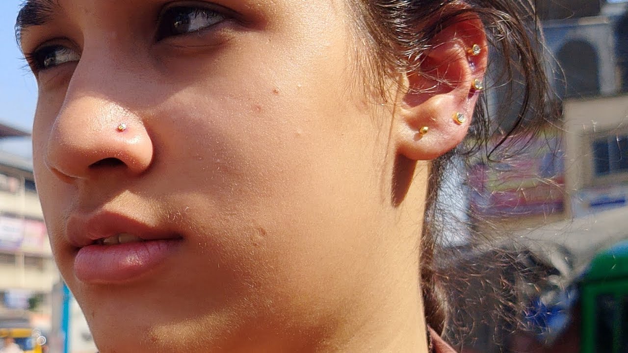 I pierced my ears and nose😭🤌🏻