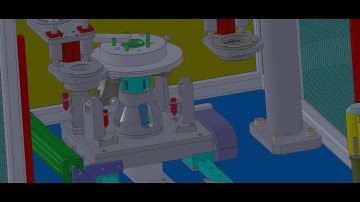 Steering wheel assembling automatic assembly machine-industrial 3D model : machine-world.net P216