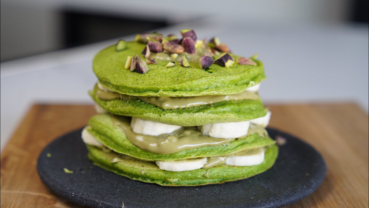 Testez les Spinachio PANCAKES !  Aux épinards et crème de pistache / banane, SURPRENANT !