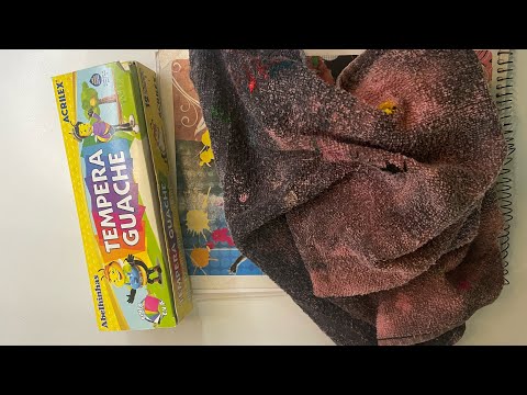 ASMR MISTURANDO CORES DE GUACHE