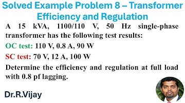 Solved Example Problem 8 – Transformer Efficiency and Regulation #bee