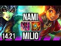NAMI &amp; Corki vs MILIO &amp; Lucian (SUP) | EUNE Master | 14.21