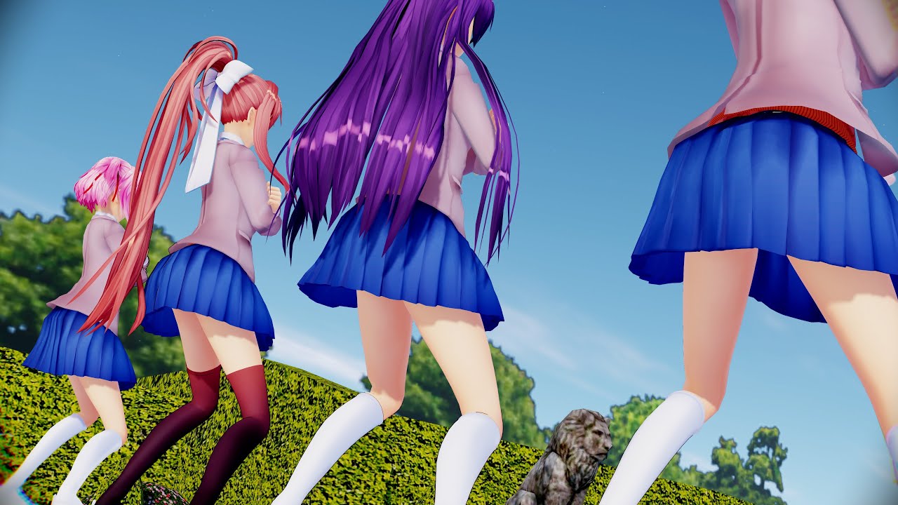 Bla Bla Bla [unces]「Monika | Yuri | Sayori | Natsuki」DDLC MMD Remake 2024 [Camera DL]