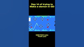 Day 14 of trying to make a demon in Geometry Dash! #shorts #geometrydash