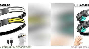 USB Rechargeable LED Sensor Headlamp XPE+COB Headlight Head Torch Work Light Waterproof Headlamp for