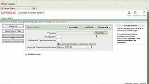 Efrain Saravia 200010961 Carga de datos por csv en Oracle