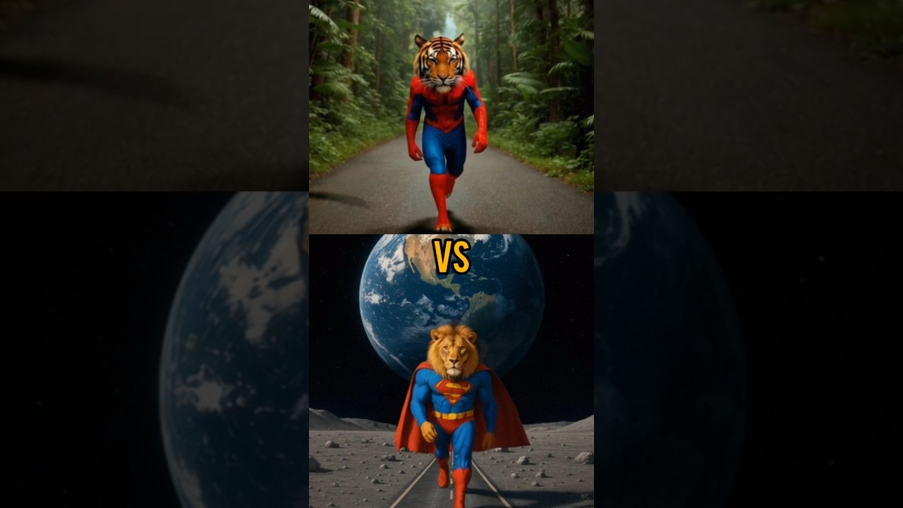 Superhero Animals Fights | Tiger Vs Lion | Spiderman Vs Superman 