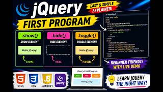 Your First jQuery Web Program | Show, Hide & Toggle Effects🚀🔥#webdevelopment #jquerytutorial