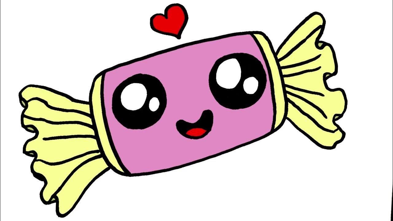 How to draw a cute candy easy YouTube