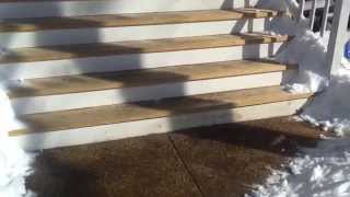 Snow removal from steps without a shovel Deck Snow Removal No Problem