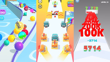 Jelly Run 2048 vs Ball Run 2048 vs Number Run Race 3 in one Gameplay Run & Merge