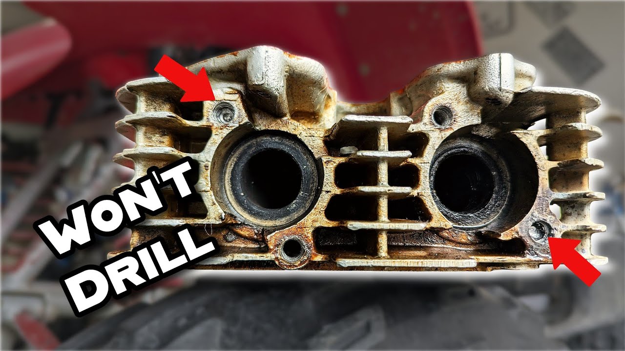 Snapped 400EX Exhaust Studs… NOTHING Would Drill Them - YouTube