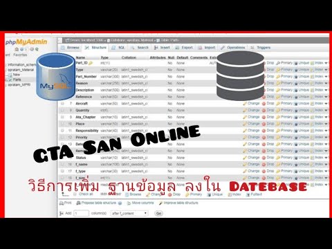 SAMP: วิธีการเพิ่ม ฐานข้อมูล ในDatabase GTA San Online