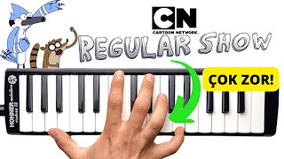 SÜREKLİ DİZİ 🦝 Bitiş Müziği || Regular Show - Cartoon Network Melodika Notaları Resimi