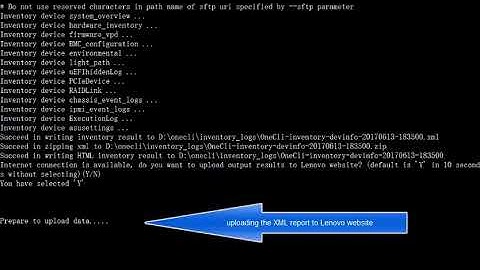 lxce onecli how to remote inventory