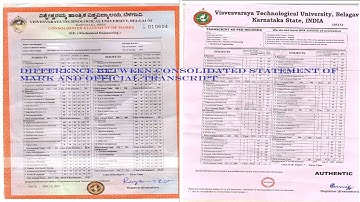 Difference Between Official Transcript and Consolidated Statement of Marks