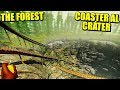 CARRERA Vs PLANEADOR Y TOBOGÁN AL FONDO DEL CRÁTER - THE FOREST | Gameplay Español