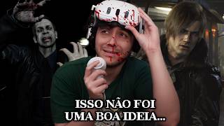 um medroso jogando Resident Evil 9 dentro do VR