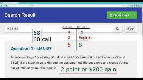 Series 7 Exam - Closing out a Long Straddle at Intrinsic Value