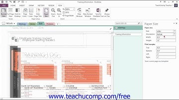 OneNote 2013 Tutorial Defining Paper Size and Margins Microsoft Training Lesson 10.1